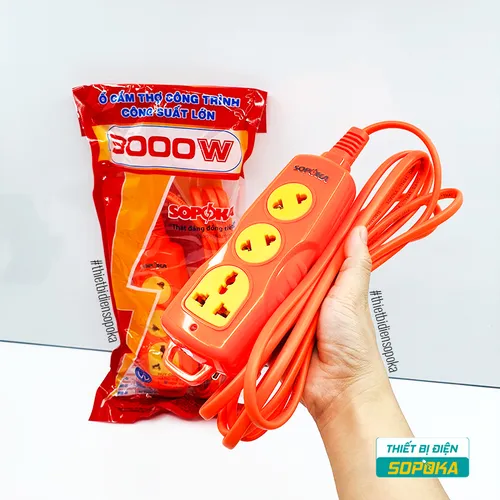 Ổ Cắm Điện 3 Lỗ Chéo 3000W 15A 250V 3C-3000W SOPOKA