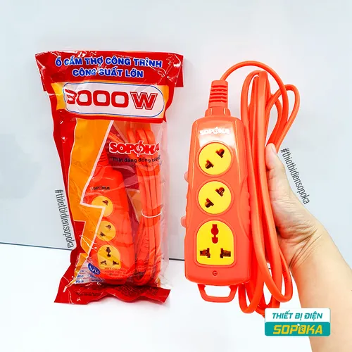 Ổ Cắm Điện 3 Lỗ Chéo 3000W 15A 250V 3C-3000W SOPOKA
