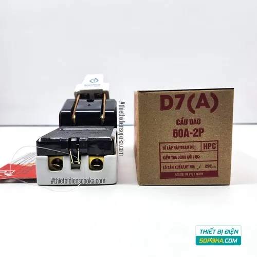 Cầu Dao Đế Sứ 1 Pha 60A-2P D7 SOPOKA