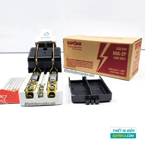 Cầu Dao Đế Sứ 1 Pha 60A-2P D7 SOPOKA