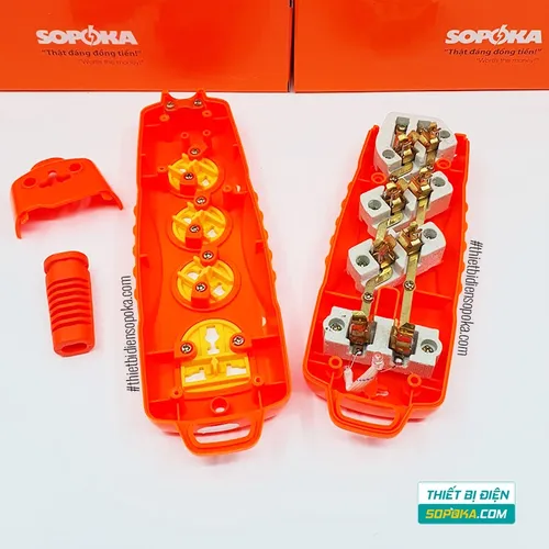 Ổ Cắm Điện 6000W 4 Lỗ Chéo Không Dây 30A 4S-6000W+C SOPOKA