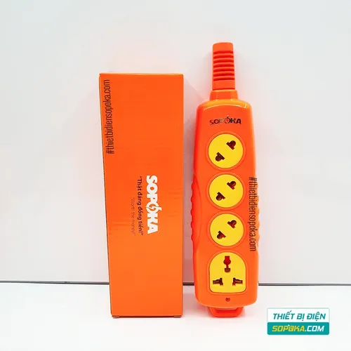 Ổ Cắm Điện 6000W 4 Lỗ Chéo Không Dây 30A 4S-6000W+C SOPOKA