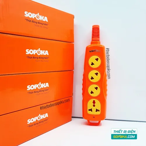 Ổ Cắm Điện 6000W 4 Lỗ Chéo Không Dây 30A 4S-6000W+C SOPOKA