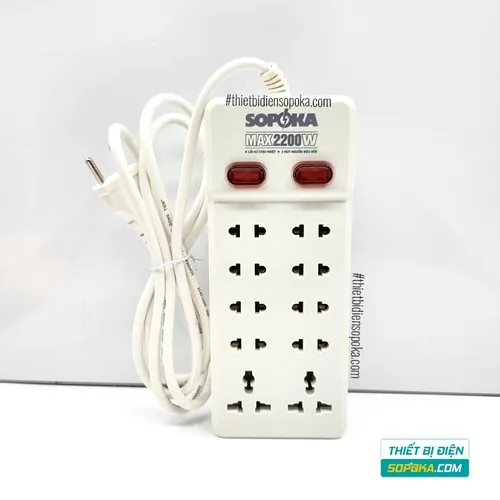 Ổ Cắm Điện 10 Lỗ Có Dây 2200W 10A 10Y-2/10Y-4/10Y-6 SOPOKA