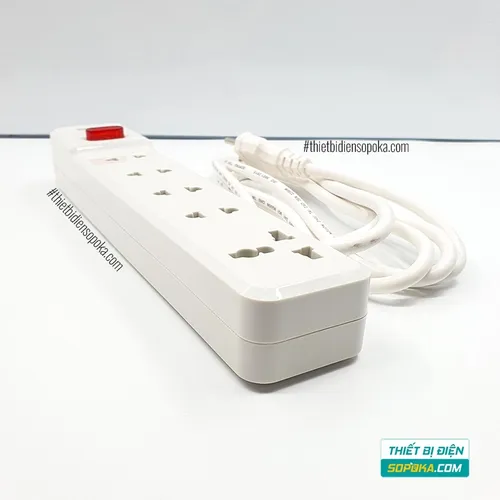 Ổ Cắm Điện 5 Lỗ Lõi Sứ Có Dây Và Công Tắc 2200W 10A 5M2 SOPOKA