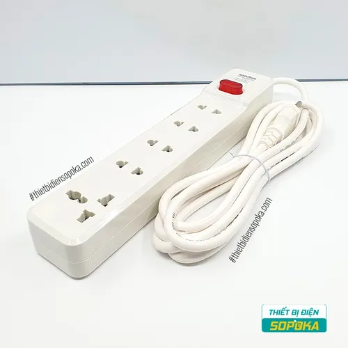 Ổ Cắm Điện 5 Lỗ Lõi Sứ Có Dây Và Công Tắc 2200W 10A 5M2 SOPOKA
