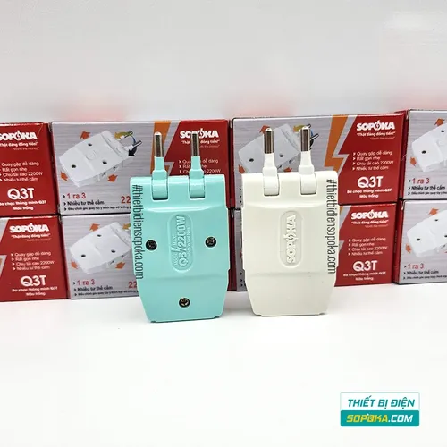 Ổ Chia Điện 3 Lỗ Loại Dẹp 2200W 10A Q3 SOPOKA