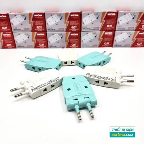 Ổ Chia Điện 3 Lỗ Loại Dẹp 2200W 10A Q3 SOPOKA
