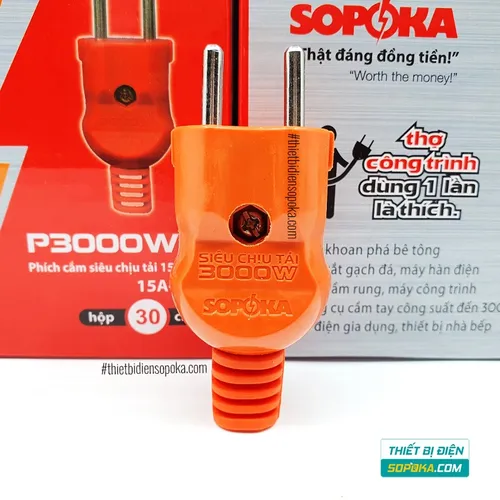 Phích Cắm Điện Dương Chịu Tải 3000W P3000W2+ SOPOKA