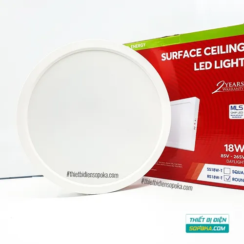 Bóng Đèn LED Ốp Trần Nổi Tròn 12W/18W/24W 220V RS12W/RS18W/RS24W SOPOKA