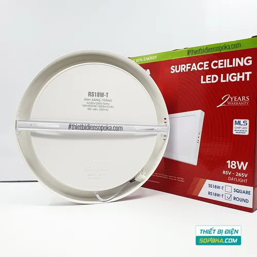 Bóng Đèn LED Ốp Trần Nổi Tròn 12W/18W/24W 220V RS12W/RS18W/RS24W SOPOKA