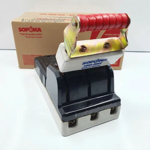 Cầu Dao Đế Sứ 3 Pha 3P 100A 600V Màu Đen D15 SOPOKA