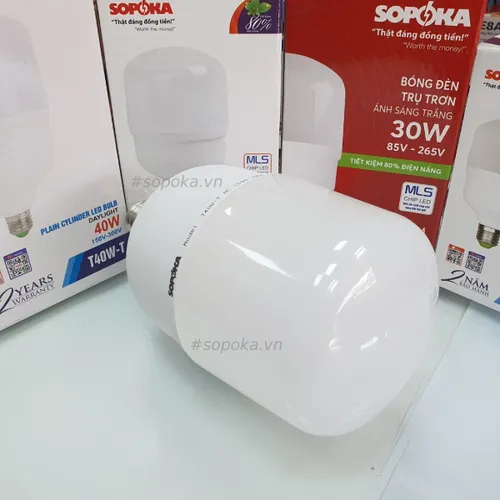 Bóng Đèn Led Hình Trụ Trơn Sáng Trắng Dòng T SOPOKA