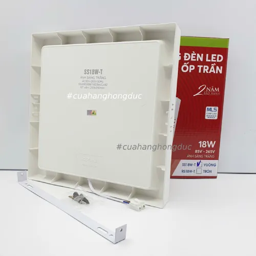 Bóng Đèn LED Ốp Trần Nổi Vuông Sáng Trắng Vành Nhựa SOPOKA