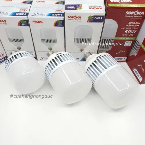 Bóng Đèn LED Thân Nhôm Công Suất Cao (Mã N) Sáng Trắng SOPOKA