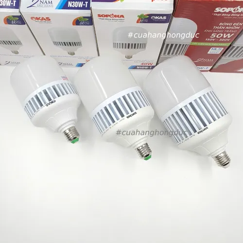 Bóng Đèn LED Thân Nhôm Công Suất Cao (Mã N) Sáng Trắng SOPOKA