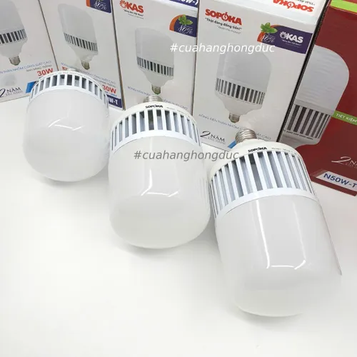 Bóng Đèn LED Thân Nhôm Công Suất Cao (Mã N) Sáng Trắng SOPOKA