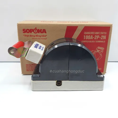 Cầu Dao Đảo Đế Sứ 1 Pha 100A 2P 600V 2N Màu Đen D35 SOPOKA