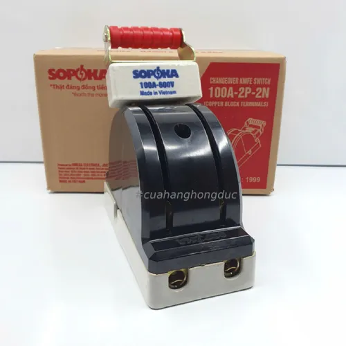 Cầu Dao Đảo Đế Sứ 1 Pha 100A 2P 600V 2N Màu Đen D35 SOPOKA