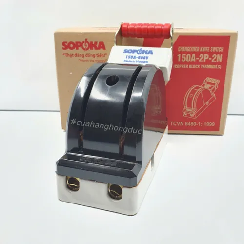 Cầu Dao Đảo Đế Sứ 1 Pha 150A 2P 600V 2N Màu Đen D41 SOPOKA