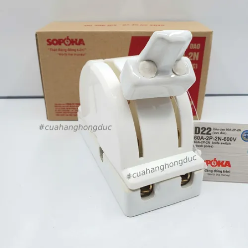 Cầu Dao Đảo Đế Sứ 1 Pha 60A 2P 600V 2N D22 SOPOKA
