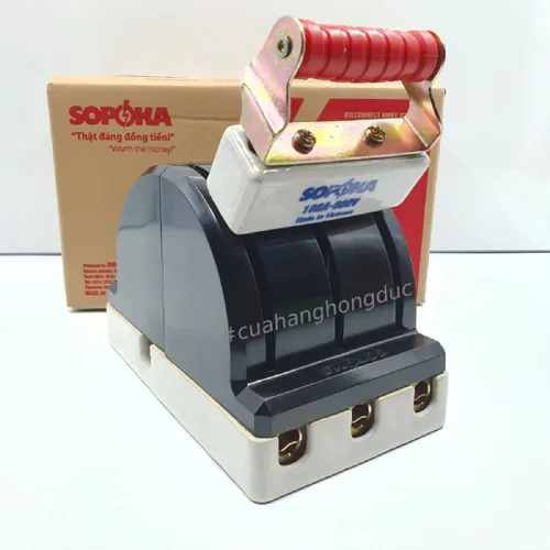 Cầu Dao Đảo Đế Sứ 3 Pha 100A 3P 2N 600V Màu Đen D37 SOPOKA