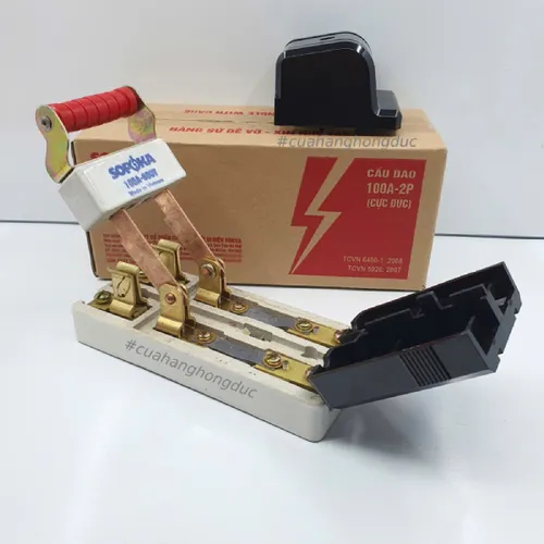 Cầu Dao Đế Sứ 1 Pha 100A-2P Màu Đen D33 SOPOKA