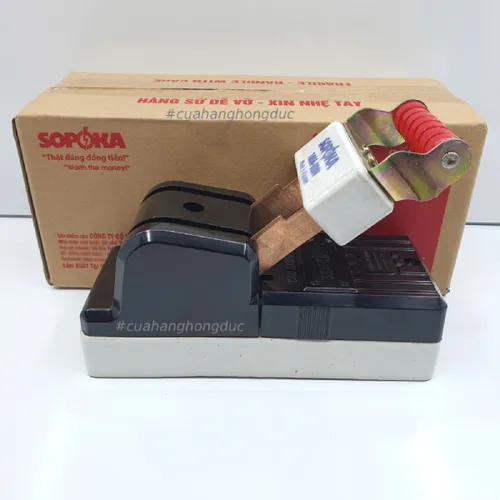 Cầu Dao Đế Sứ 1 Pha 100A-2P Màu Đen D33 SOPOKA