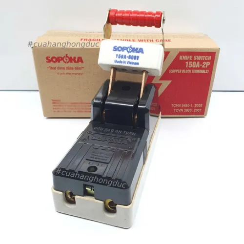 Cầu Dao Đế Sứ 1 Pha 150A-2P Màu Đen D34 SOPOKA