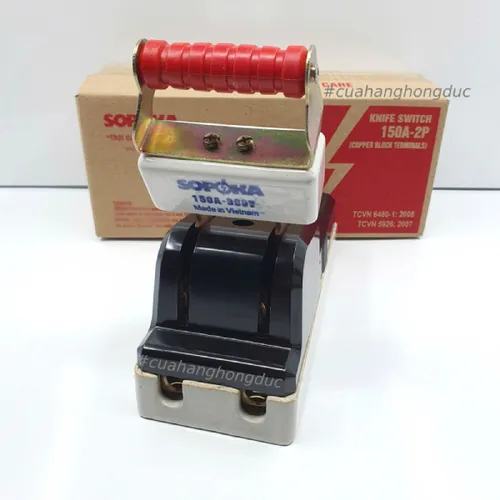 Cầu Dao Đế Sứ 1 Pha 150A-2P Màu Đen D34 SOPOKA