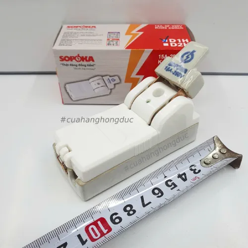 Cầu Dao Đế Sứ 1 Pha 15A-2P Màu Trắng D1H SOPOKA
