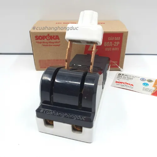 Cầu Dao Đế Sứ 1 Pha 60A-2P D7 SOPOKA