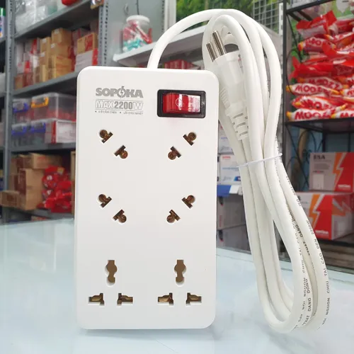 Ổ Cắm Điện 6 Lỗ Chéo 2200W 6A2 SOPOKA