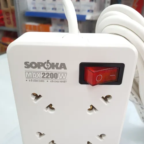 Ổ Cắm Điện 6 Lỗ Chéo 2200W 6A2 SOPOKA