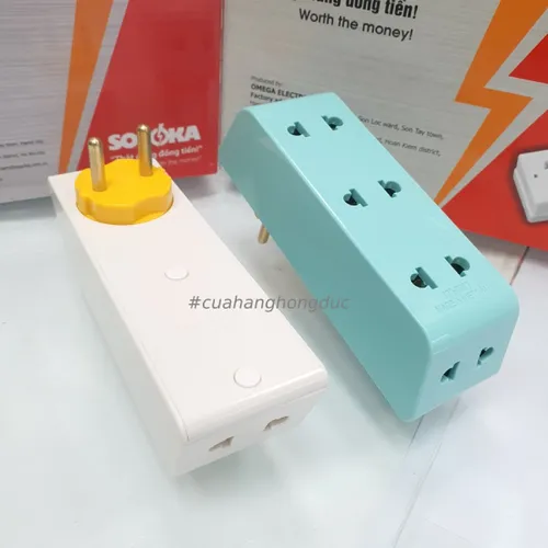 Phích Cắm Chia Điện 5 Lỗ Cổ Xoay P25 SOPOKA