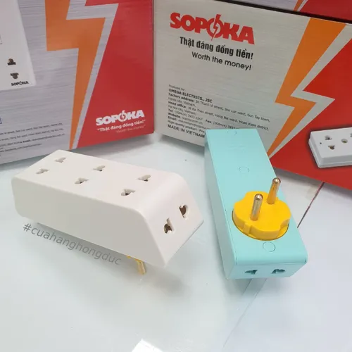 Phích Cắm Chia Điện 5 Lỗ Cổ Xoay P25 SOPOKA