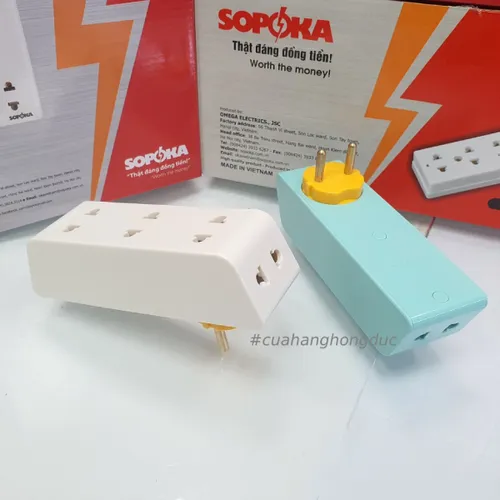 Phích Cắm Chia Điện 5 Lỗ Cổ Xoay P25 SOPOKA