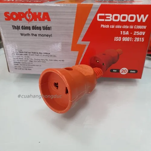 Phích Cắm Điện Âm Siêu Chịu Tải C3000W SOPOKA