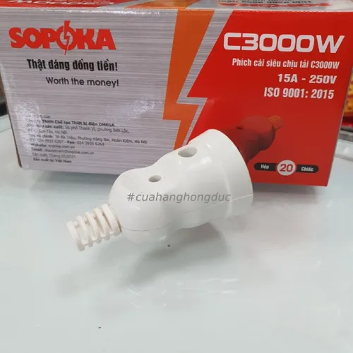 Phích Cắm Điện Âm Siêu Chịu Tải C3000W SOPOKA