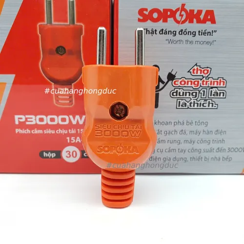 Phích Cắm Điện Dương Siêu Chịu Tải 3000W P3000W2+ SOPOKA