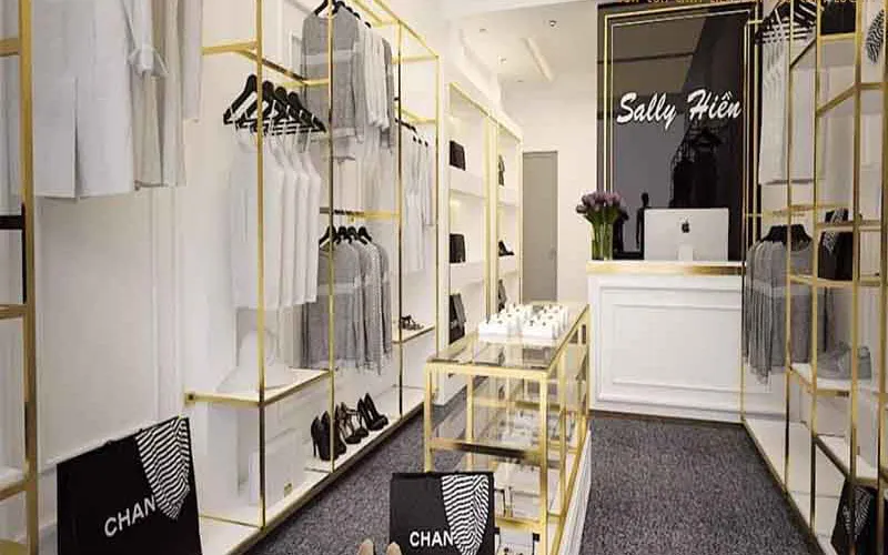 Thi công inox shop thời trang, Showroom trưng bày Và Gia công inox theo yêu cầu