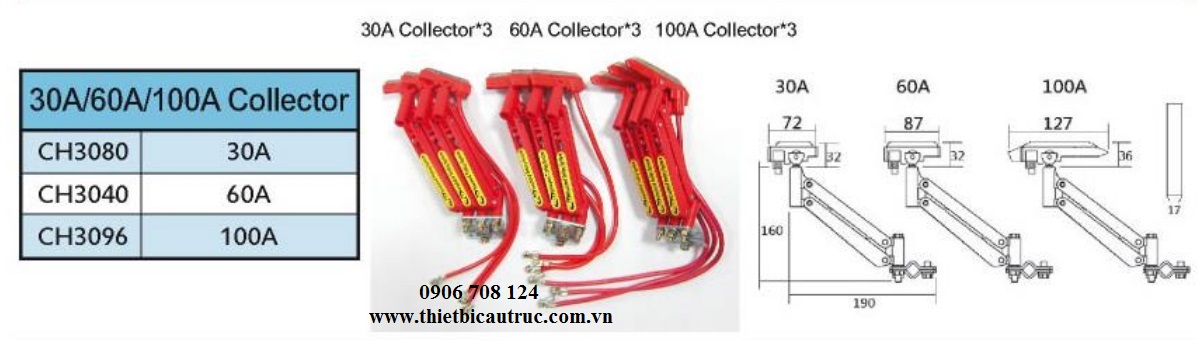 chổi tiếp điện (tay lấy điện) cầu trục chổi tiếp điện (tay lấy điện) cầu trục