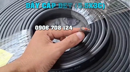 Dây cáp dẹt 3C x 5.5 mm cho cầu trục  Dây cáp dẹt 3C x 5.5 mm cho cầu trục