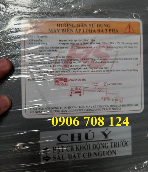 Máy biến áp Fushin 1 pha ra 3 pha Máy biến áp Fushin 1 pha ra 3 pha