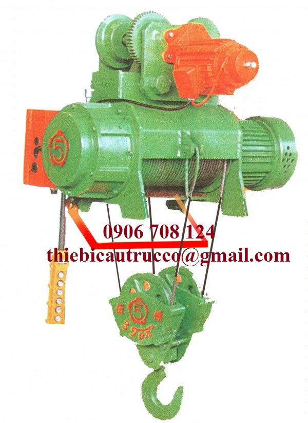 Pa lăng cáp điện dầm đơn 5 tấn Pa lăng cáp điện dầm đơn 5 tấn