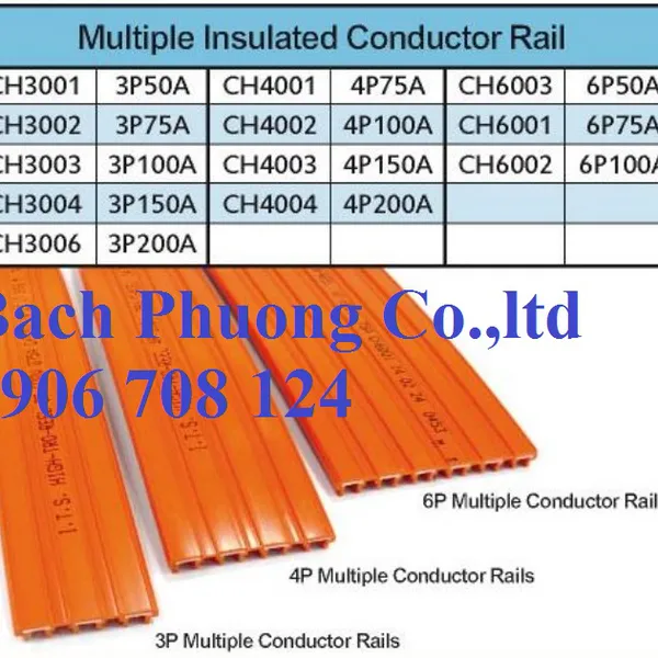 Ray điện an toàn cầu trục 3P 50A, 3P 75A