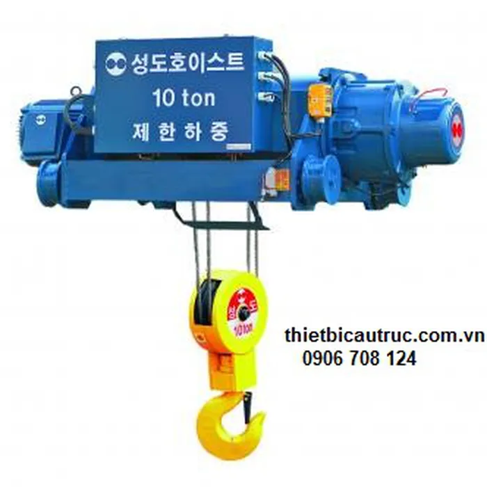 Pa lăng cầu trục dầm đôi 10 tấn