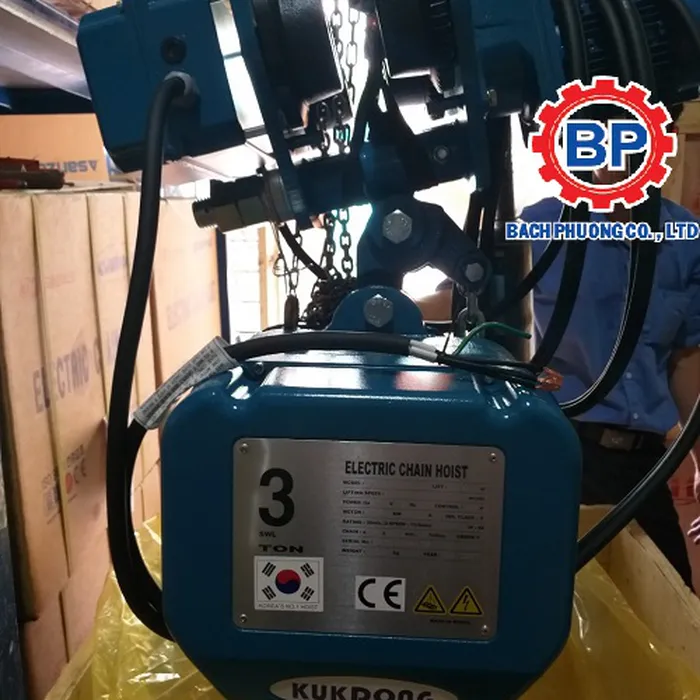 Palang xích điện Kukdong 3 tấn