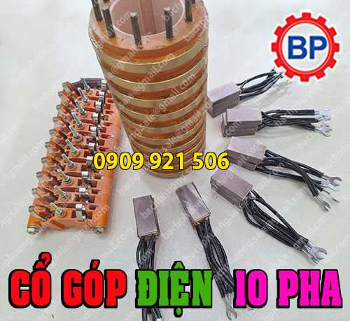 Cổ góp điện 10 pha trục 60mm Cổ góp điện 10 pha trục 60mm