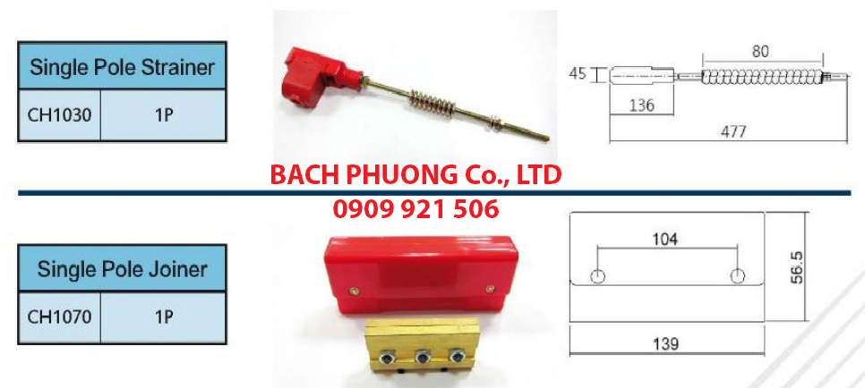 Ray điên an toàn cầu trục 1P Ray điện an toàn cầu trục 1P